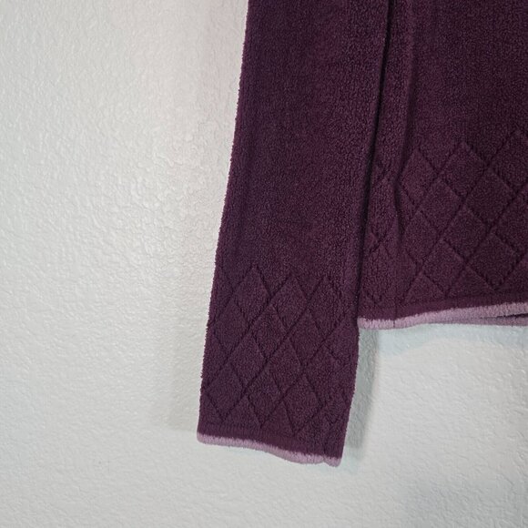 ExOfficio Pullover Sweater Women Medium 1/4 Zip Purple Outdoor Hiking Chenille - Picture 9 of 11